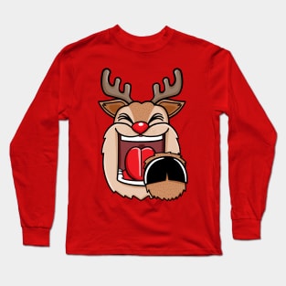 The laughing reindeer pointing at you Long Sleeve T-Shirt